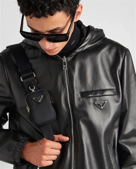 prada blouson reversibile nylon piums|Black Reversible nappa and nylon blouson jacket .